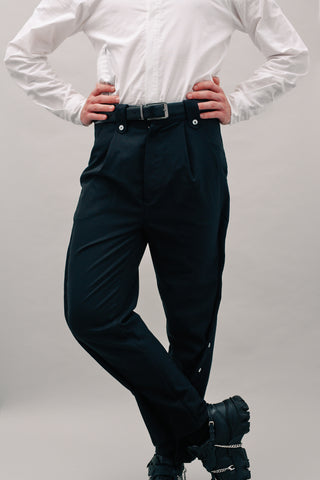 High Waisted Button Trousers