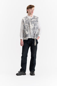 Stone Print Safari Vest