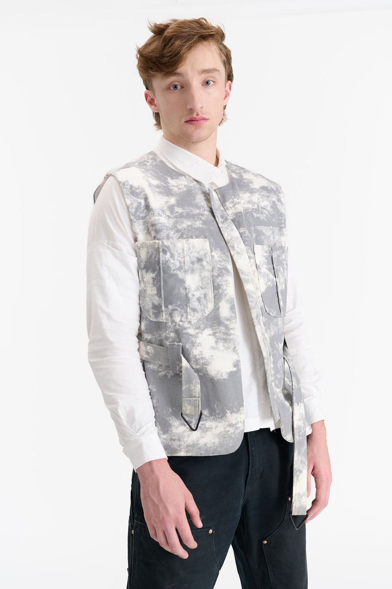 Stone Print Safari Vest
