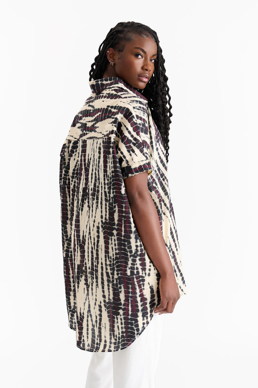 Oversized Jungle Print Dress Shirt