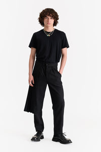 Detachable Pleated Panel Dress Pants