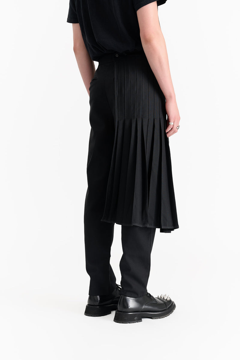 Detachable Pleated Panel Dress Pants
