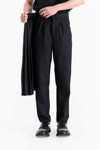 Detachable Pleated Panel Dress Pants