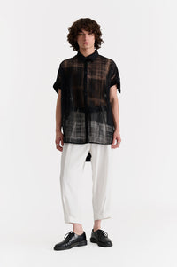 Limited Edition Plaid Burnout Oversized Dress Shirt