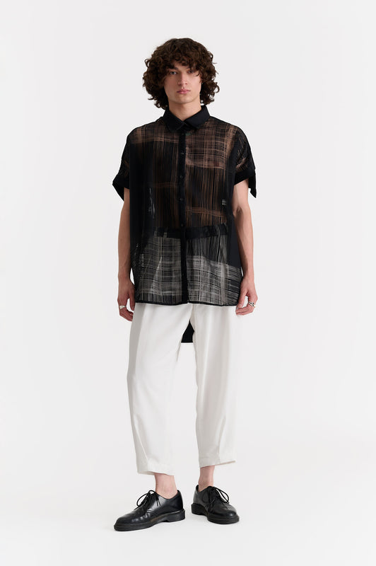 Limited Edition Plaid Burnout Oversized Dress Shirt
