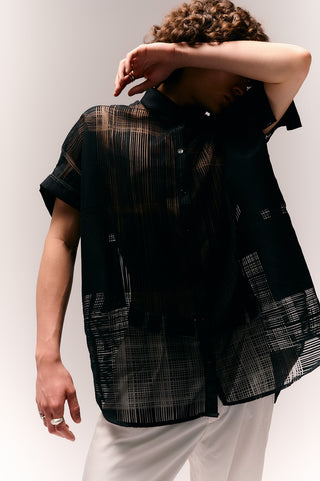 Limited Edition Plaid Burnout Oversized Dress Shirt