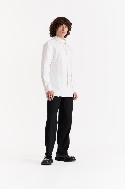 Multiple Button Placket Dress Shirt