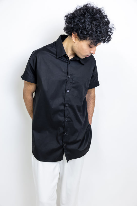 Oversized Black Dress Shirt