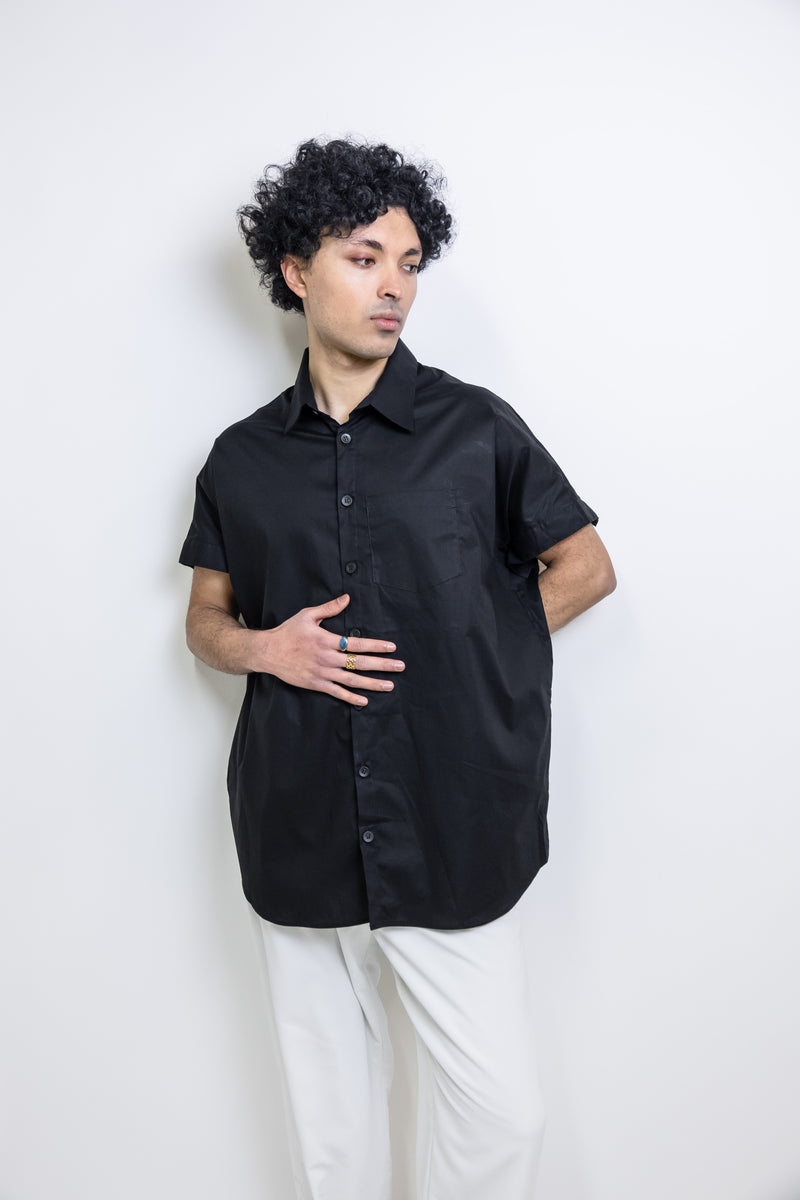 Oversized Black Dress Shirt