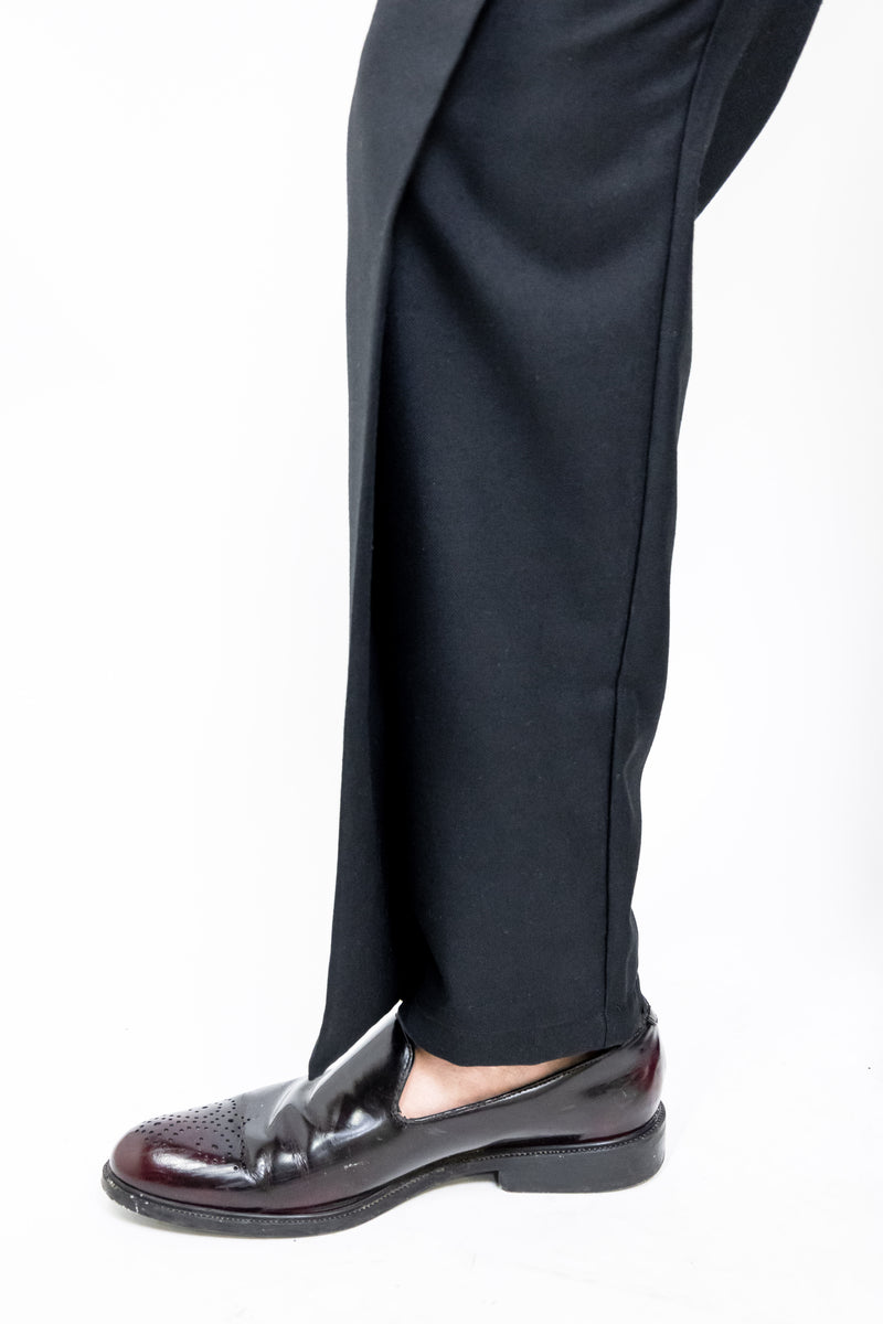 Solid Fold Pleated Pants
