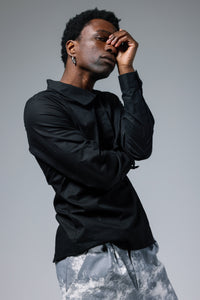 Asymmetrical Collar Dress Shirt