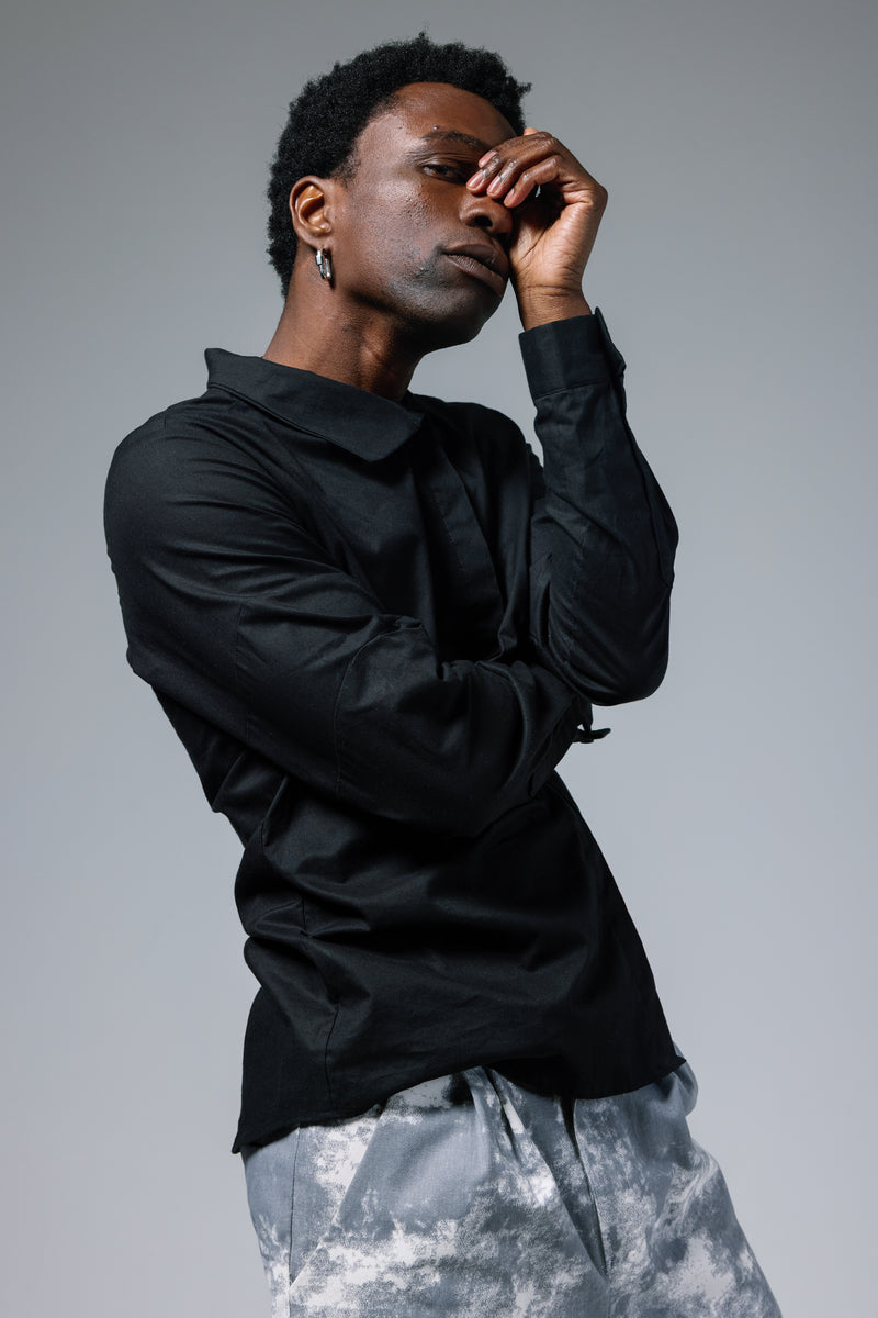 Asymmetrical Collar Dress Shirt