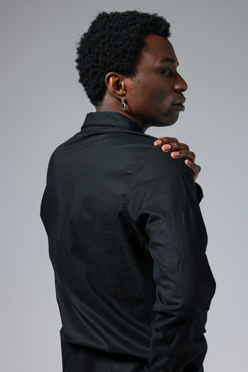 Asymmetrical Collar Dress Shirt