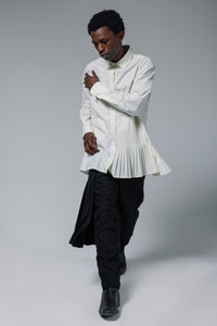 Asymmetrical Ivory Dress Shirt