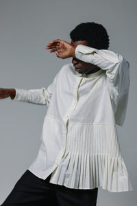 Asymmetrical Ivory Dress Shirt