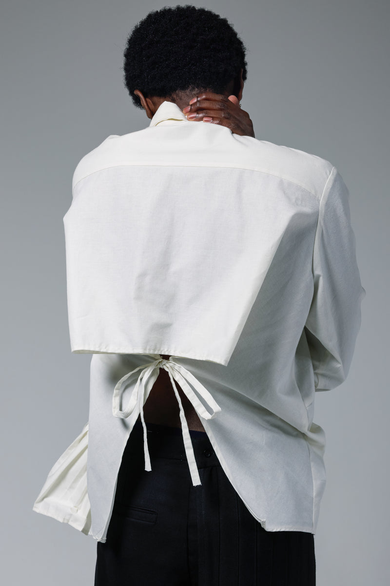 Asymmetrical Ivory Dress Shirt