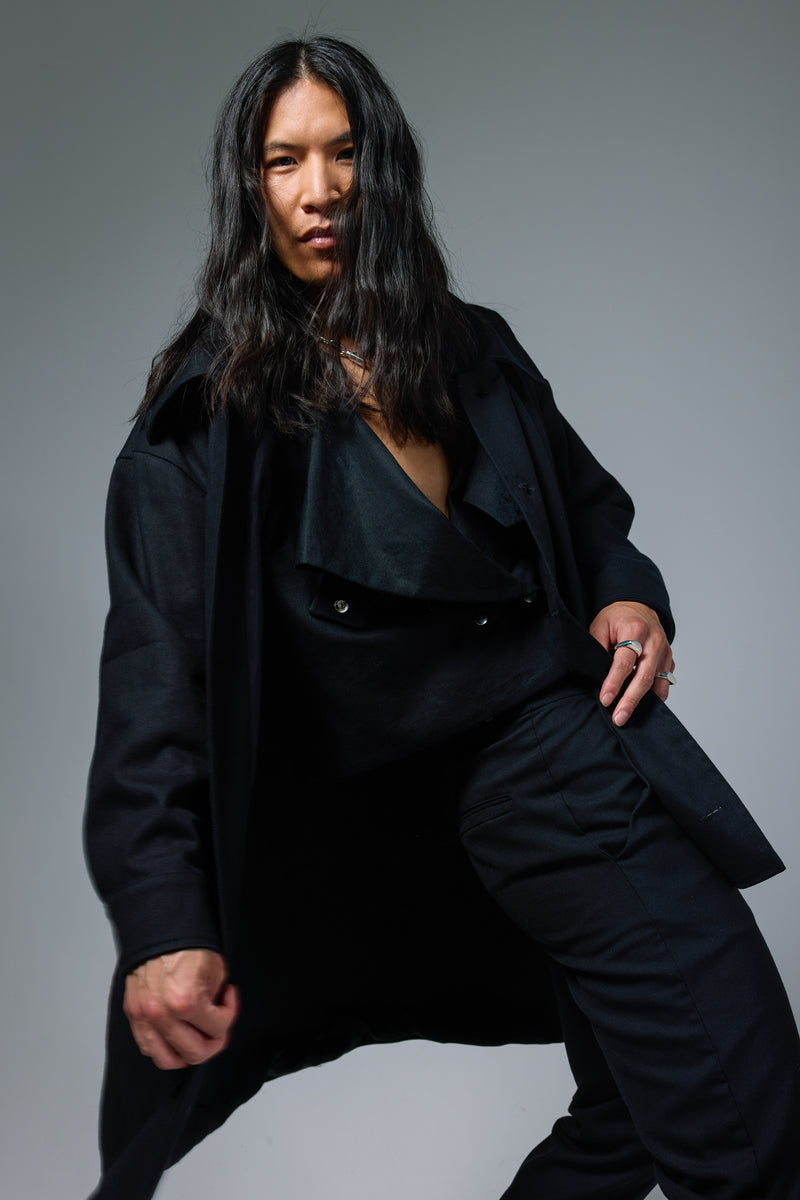 Asymmetrical Button Trench