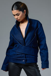 Denim Crisscross Jacket