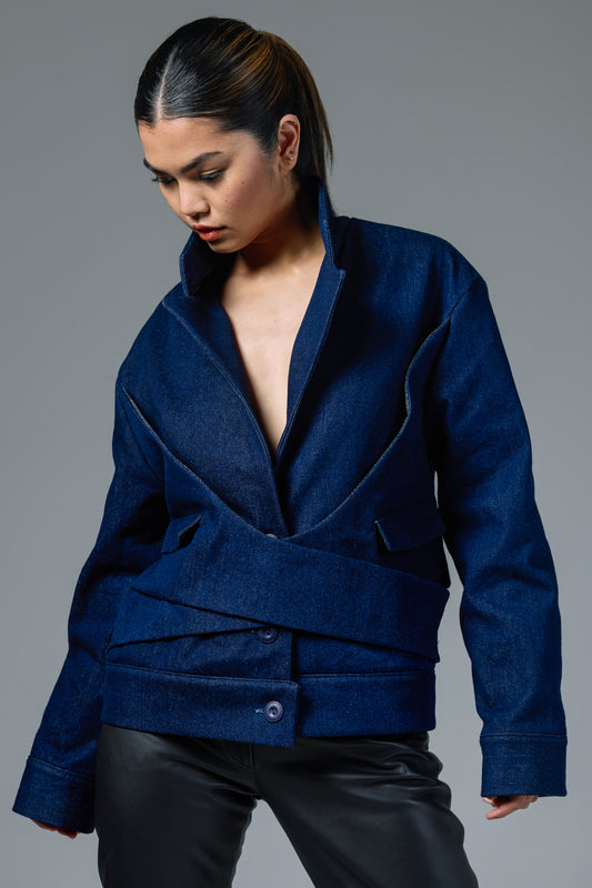 Denim Crisscross Jacket
