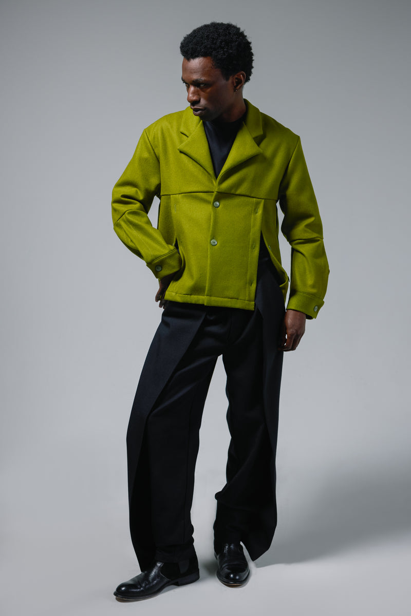 Cropped Multiple Button Placket Jacket