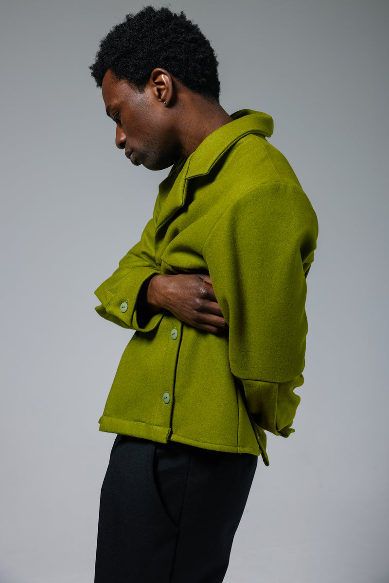 Cropped Multiple Button Placket Jacket
