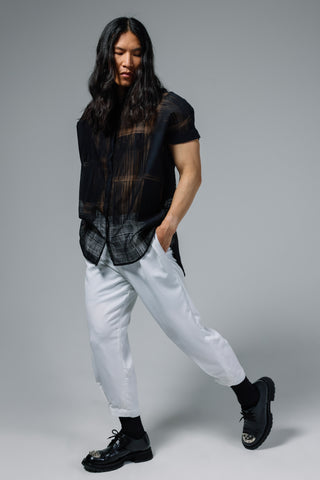 Limited Edition Plaid Burnout Oversized Dress Shirt