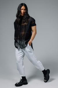Limited Edition Plaid Burnout Oversized Dress Shirt