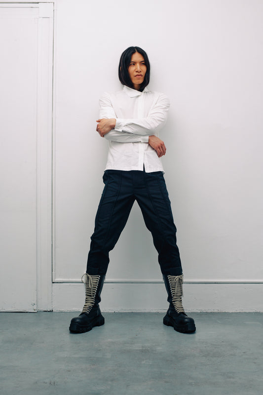 Asymmetrical Collar Dress Shirt