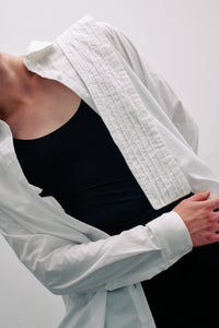 Asymmetrical Pleated Open Back Shirt
