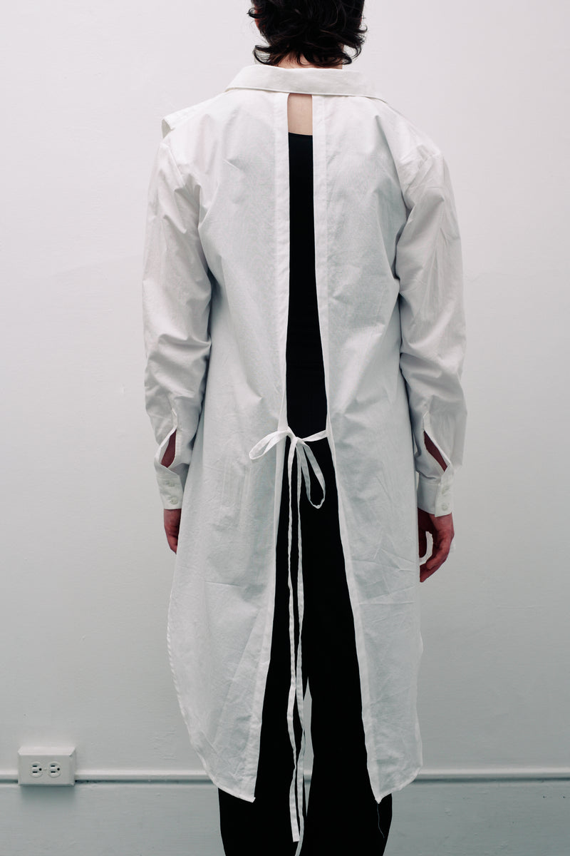 Asymmetrical Pleated Open Back Shirt